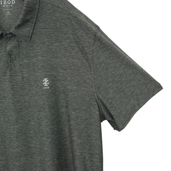 Izod Golf Stretch Polo Shirt Mens XXL Performance Lightweight Gray Short Sleeve - Picture 10 of 16